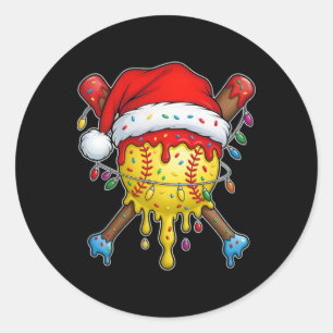 Santa Sportdesign für Männer Jungen Weihnachten So Runder Aufkleber