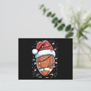 Santa Sports Christmas American Football Player Feiertagspostkarte