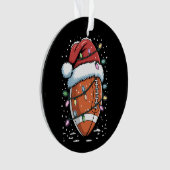 Santa Sports Christmas American Football Player Ornament (Vorderseite)