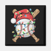Santa Sports Christmas Baseball Player Magnet (Vorne)