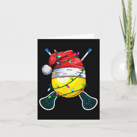 Santa Sports Design - Weihnachts-Lacrosse Karte (Vorderseite)