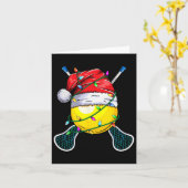Santa Sports Design - Weihnachts-Lacrosse Karte (Gelbe Blume)