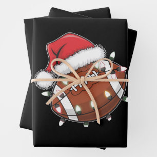 Santa Sports Men Boys Weihnachtsfußballspieler Geschenkpapier Set