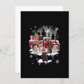 Santa Sproodle mit Kariertem Rot Pick Up Truck Chr Einladung (Vorne/Hinten)