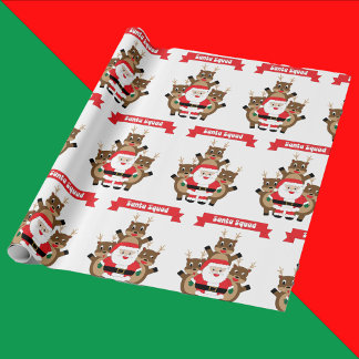 Santa Squad Christmas Reindeer Funny Geschenkpapier