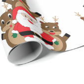 Santa Squad Christmas Reindeer Funny Geschenkpapier (Rolleneckpunkt)