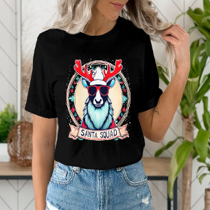 Santa Squad Cool Reindeer Glasses Festive Christma T-Shirt