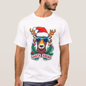 Santa Squad Cool Rentier mit Brille Weihnachten T-Shirt (Vorderseite)
