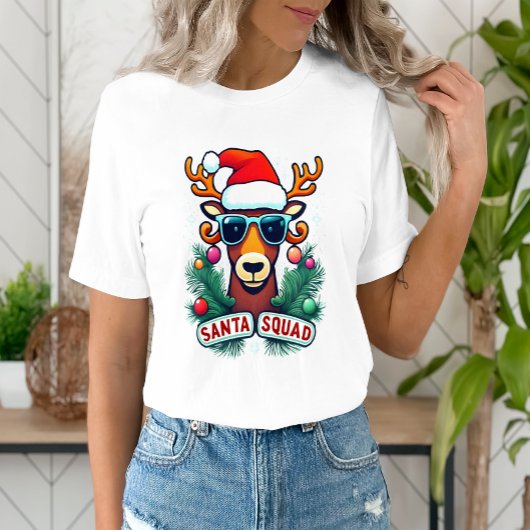 Santa Squad Cool Rentier mit Brille Weihnachten T-Shirt