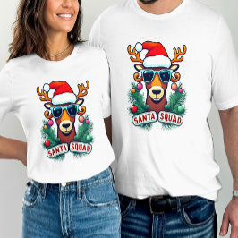 Santa Squad Cool Rentier mit Brille Weihnachten T-Shirt