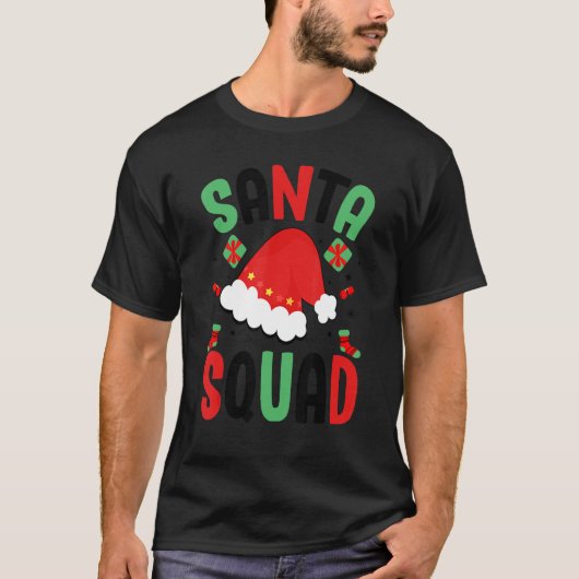 Santa Squad Family Group Matching Christmas Pajama T-Shirt (Vorderseite)
