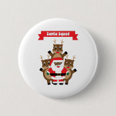 Santa Squad Funny Reindeer Black Santa Claus Button (Vorderseite)