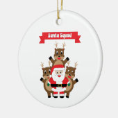 Santa Squad Reindeer Funny Keramik Ornament (Links)