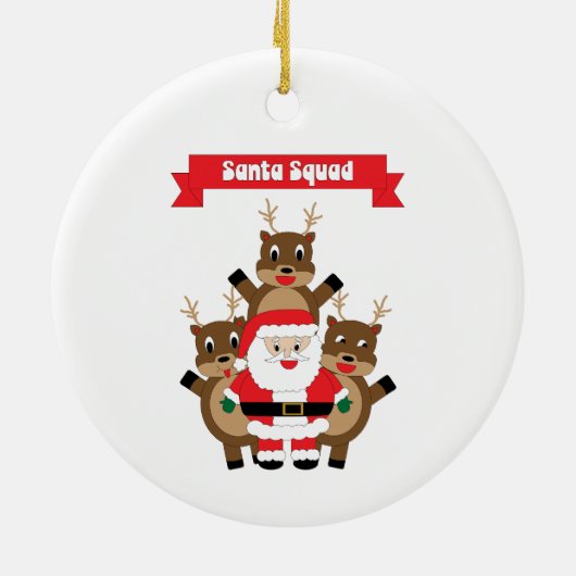 Santa Squad Reindeer Funny Keramik Ornament (Hinten)