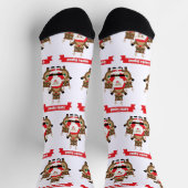 Santa Squad Reindeer Funny Pattern Socken (Oben)