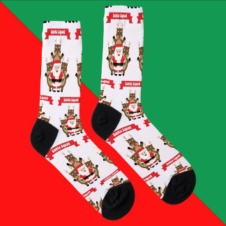 Santa Squad Reindeer Funny Pattern Socken