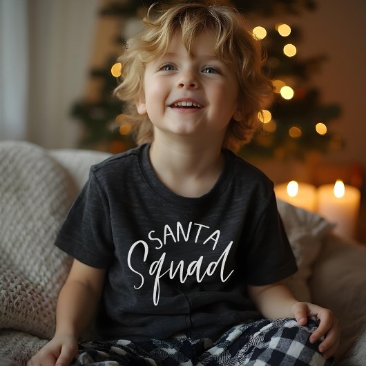 Santa Squad | Typografisches White Brush Script Tri-Blend Shirt