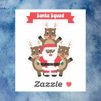 Santa Squad Weihnachtsbaum Rentier Black Santa Cla Aufkleber