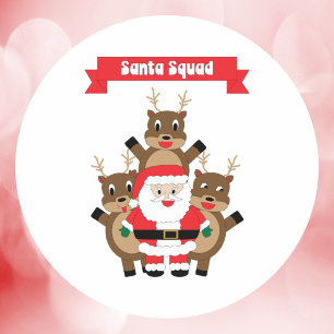 Santa Squad Weihnachtsredeer-Spaß Runder Aufkleber