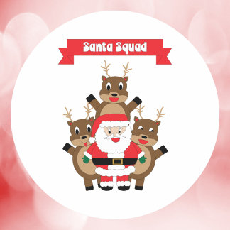 Santa Squad Weihnachtsredeer-Spaß Runder Aufkleber