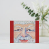 Santa Square Face Feiertagspostkarte (Stehend Vorderseite)