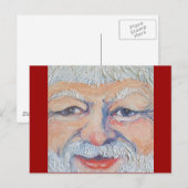 Santa Square Face Feiertagspostkarte (Vorne/Hinten)