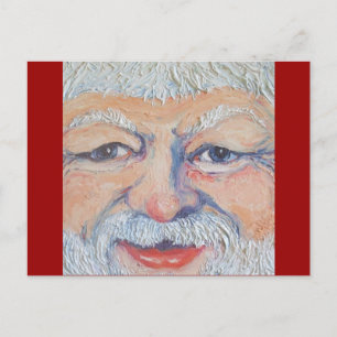 Santa Square Face Feiertagspostkarte