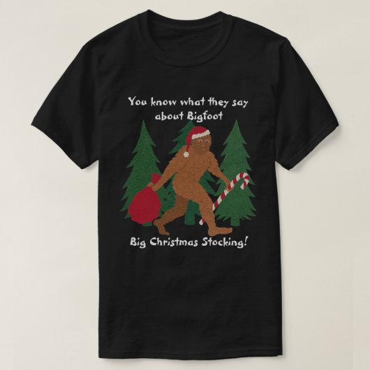 Santa Squatch Christmas Joke Big Strumpf Funny T-Shirt (Design vorne)