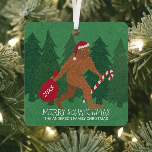 Santa Squatch Funny Christmas Doppelseitig Niedlic Ornament Aus Metall (InSitu)
