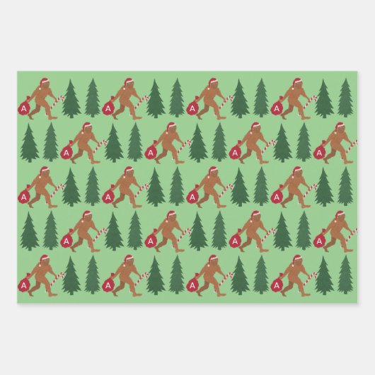 Santa Squatch Niedliches Sortiment Hungerfestungen Geschenkpapier Set (Vorderseite 2)