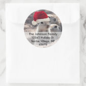 Santa Squirrel Address Labels Runder Aufkleber (Tasche)