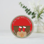 Santa Squirrel ist Jolly ・ Feiertag Einladung (Stehend Vorderseite)