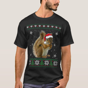 Santa Squirrel Ugly Sweater Tiere Weihnachten Paja T-Shirt