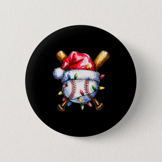 Santa Srts Design For Men Boys Christmas Baseball Button (Vorderseite)