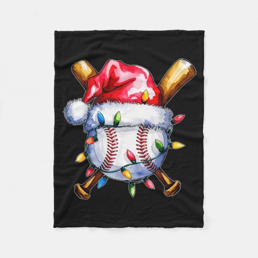 Santa Srts Design For Men Boys Christmas Baseball  Fleecedecke (Vorderseite)