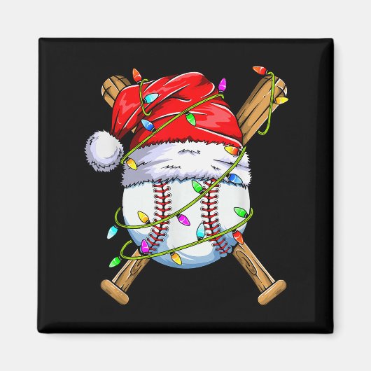 Santa Srts Design For Men Boys Christmas Baseball Magnet (Vorne)
