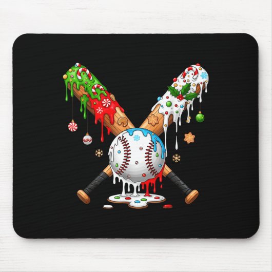 Santa Srts Design For Men Boys Christmas Baseball  Mousepad (Vorne)