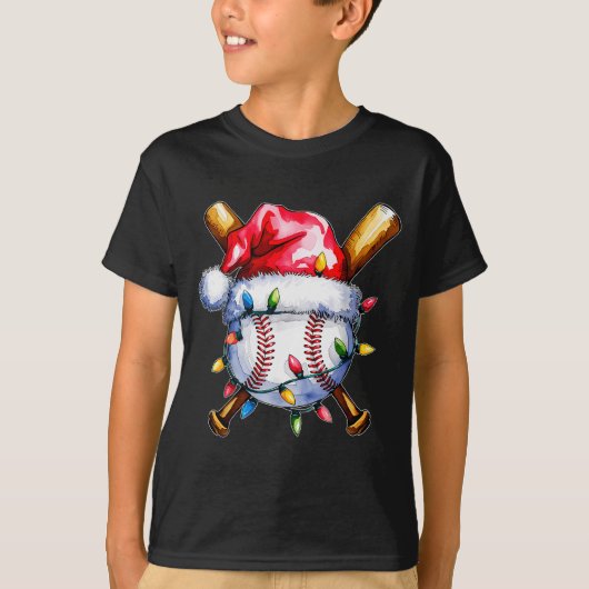 Santa Srts Design For Men Boys Christmas Baseball T-Shirt (Vorderseite)