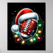 Santa Srts Design For Men Boys Christmas Football Poster (Vorne)