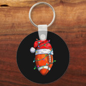 Santa Srts Design For Men Boys Christmas Football Schlüsselanhänger (Vorderseite)