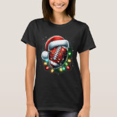 Santa Srts Design For Men Boys Christmas Football T-Shirt (Vorderseite)