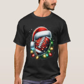 Santa Srts Design For Men Boys Christmas Football T-Shirt (Vorderseite)