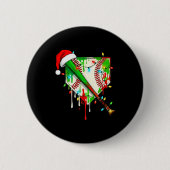 Santa Srts Ice Baseball Christmas Xmas Pajama Kid Button (Vorderseite)