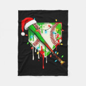 Santa Srts Ice Baseball Christmas Xmas Pajama Kid Fleecedecke (Vorderseite)