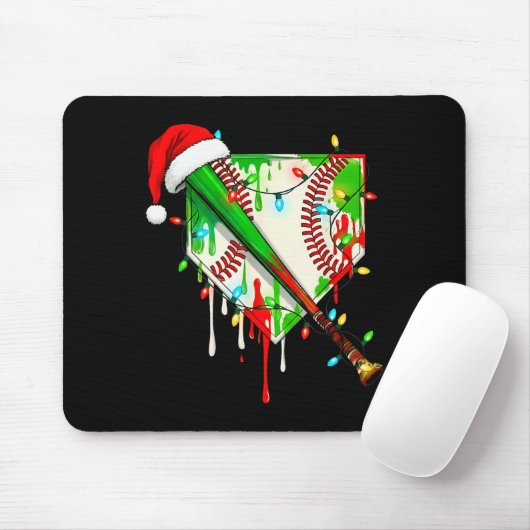 Santa Srts Ice Baseball Christmas Xmas Pajama Kid Mousepad (Mit Mouse)
