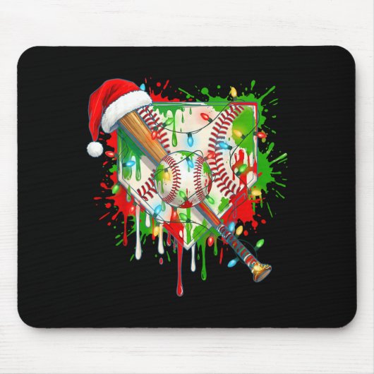 Santa Srts Ice Baseball Christmas Xmas Pajama Kid  Mousepad (Vorne)