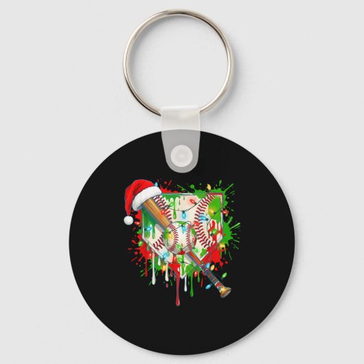 Santa Srts Ice Baseball Christmas Xmas Pajama Kid Schlüsselanhänger (Vorderseite)