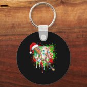 Santa Srts Ice Baseball Christmas Xmas Pajama Kid Schlüsselanhänger (Vorderseite)