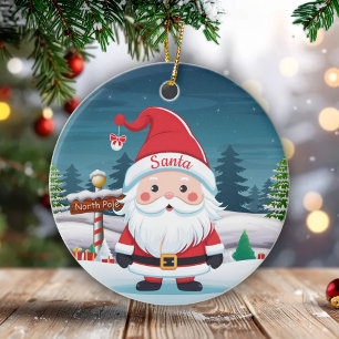 Santa, St. Nikolaus, Kris Kringle, Weihnachtsmann Keramik Ornament