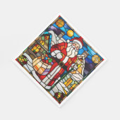 Santa Stained Glass Christmas Napkin Serviette (Ecke)